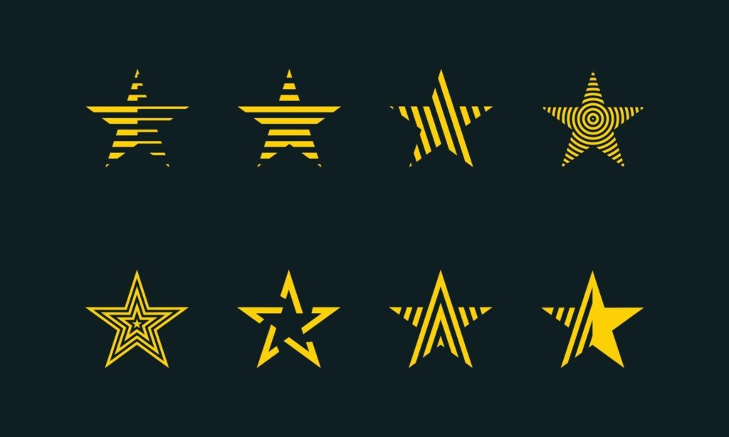 abstract star shape logo collection. vector premium. Stock Free