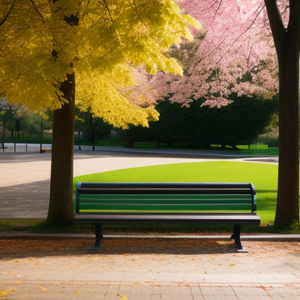 Background, Bench in park by @ai_generated