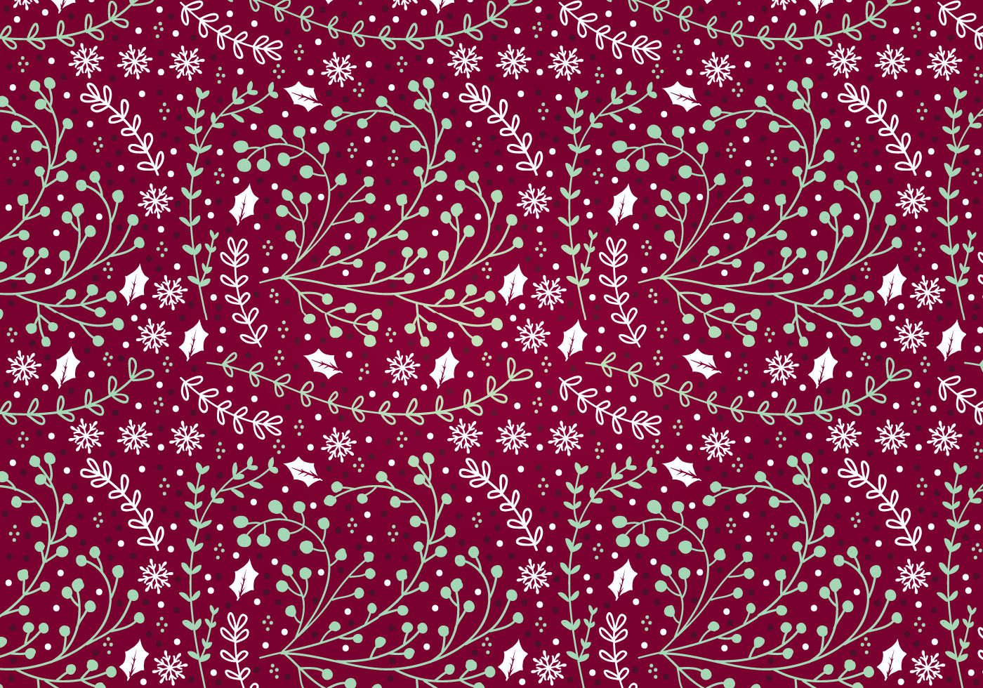 Hollly Vector Seamless Pattern Free Vector and Free SVG