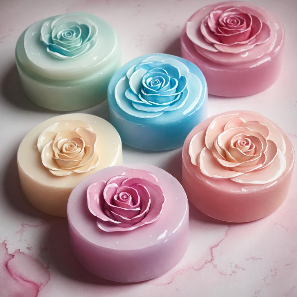 Handmade glicerine rose soaps by @ai_generated