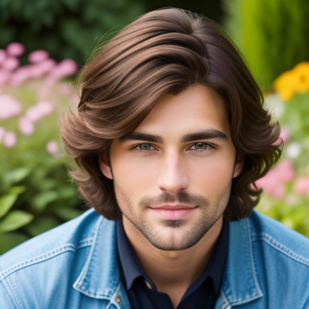 Beautiful brown haired man by @ai_generated