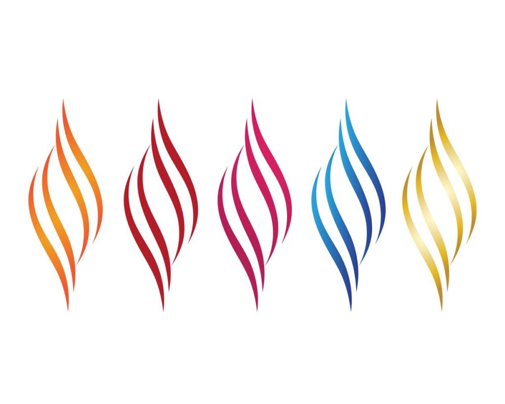 Fire flame Logo Template vector icon Oil, gas and energy logo Stock Free