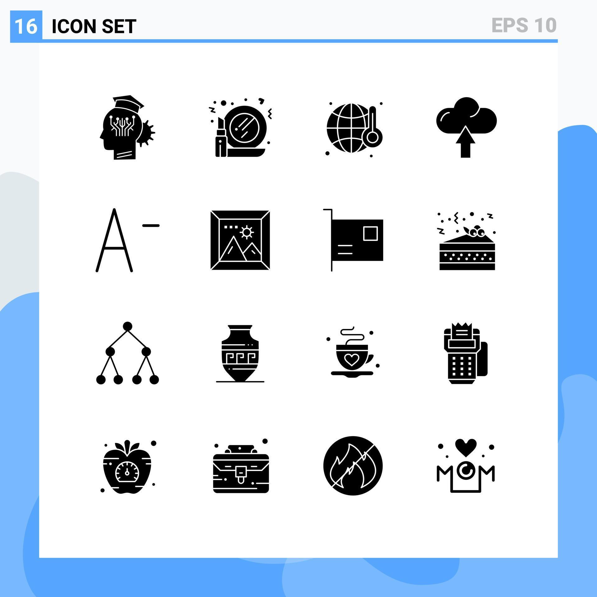 16 Creative Icons Modern Signs and Symbols of decrease up make up arrow world Editable Vector Design Elements Stock Free