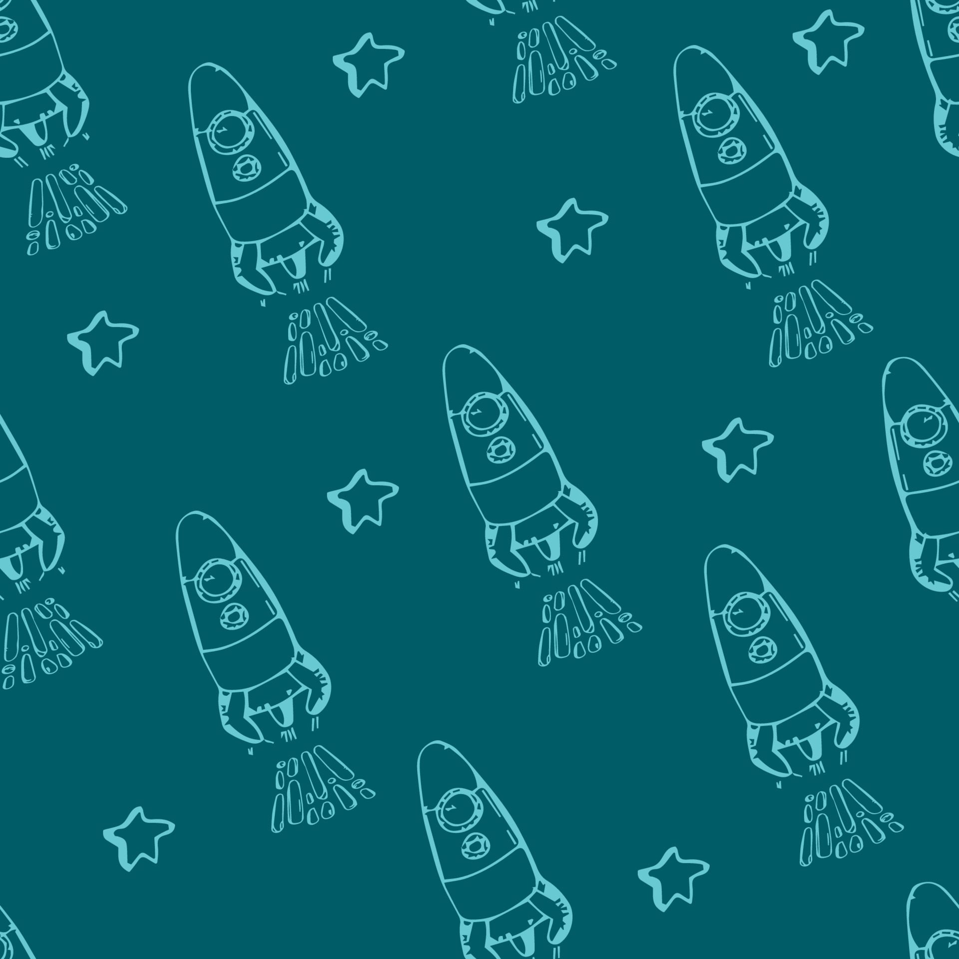 Space seamless pattern print design for Kids with stars, rockets. design for fashion fabrics, textile graphics, prints. Free Vector