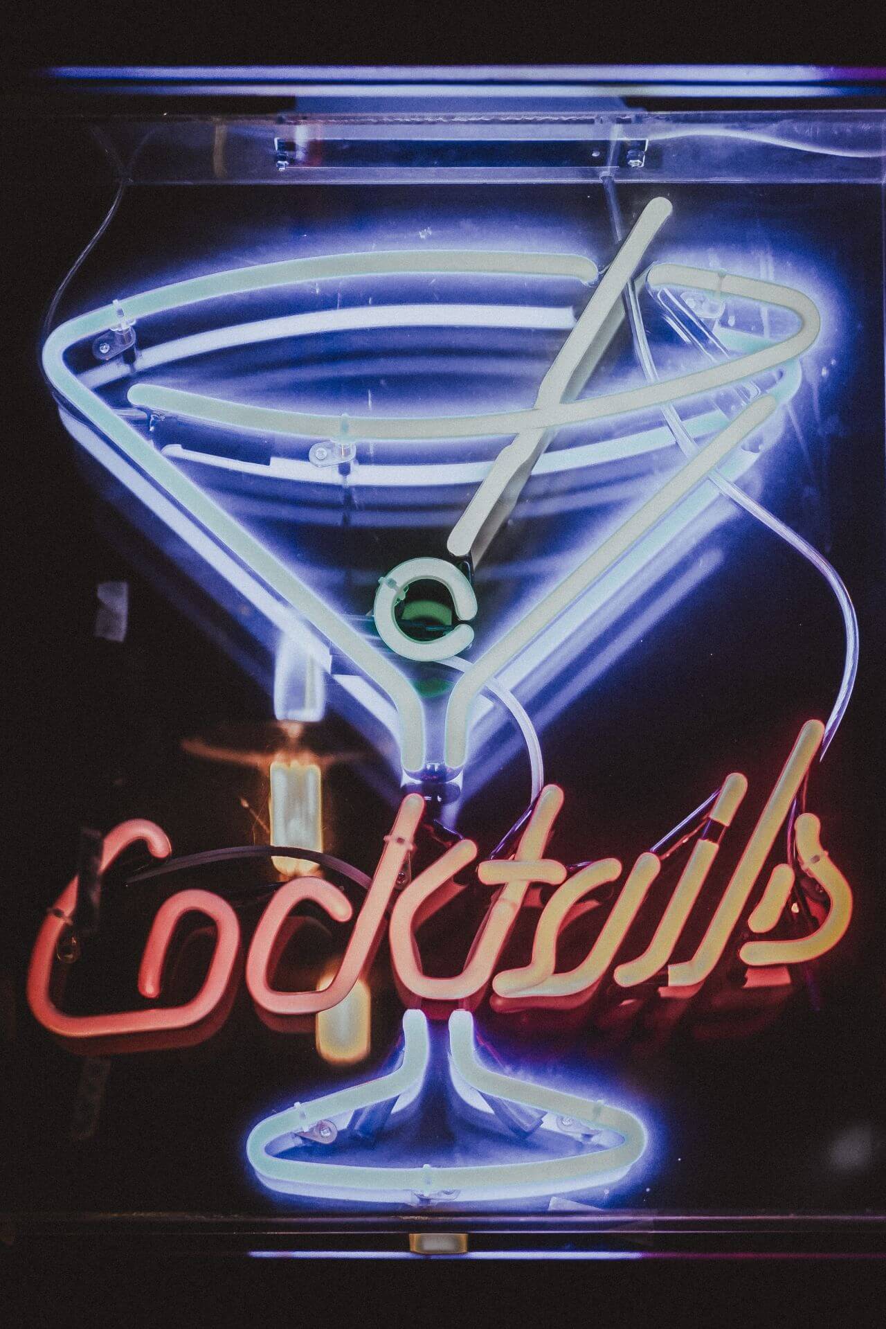 Cocktails Bar Neon Sign Stock Free