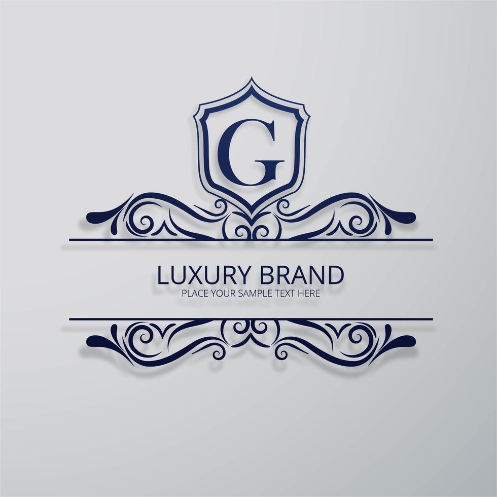 Luxury brand shiny floral design vector Stock Free