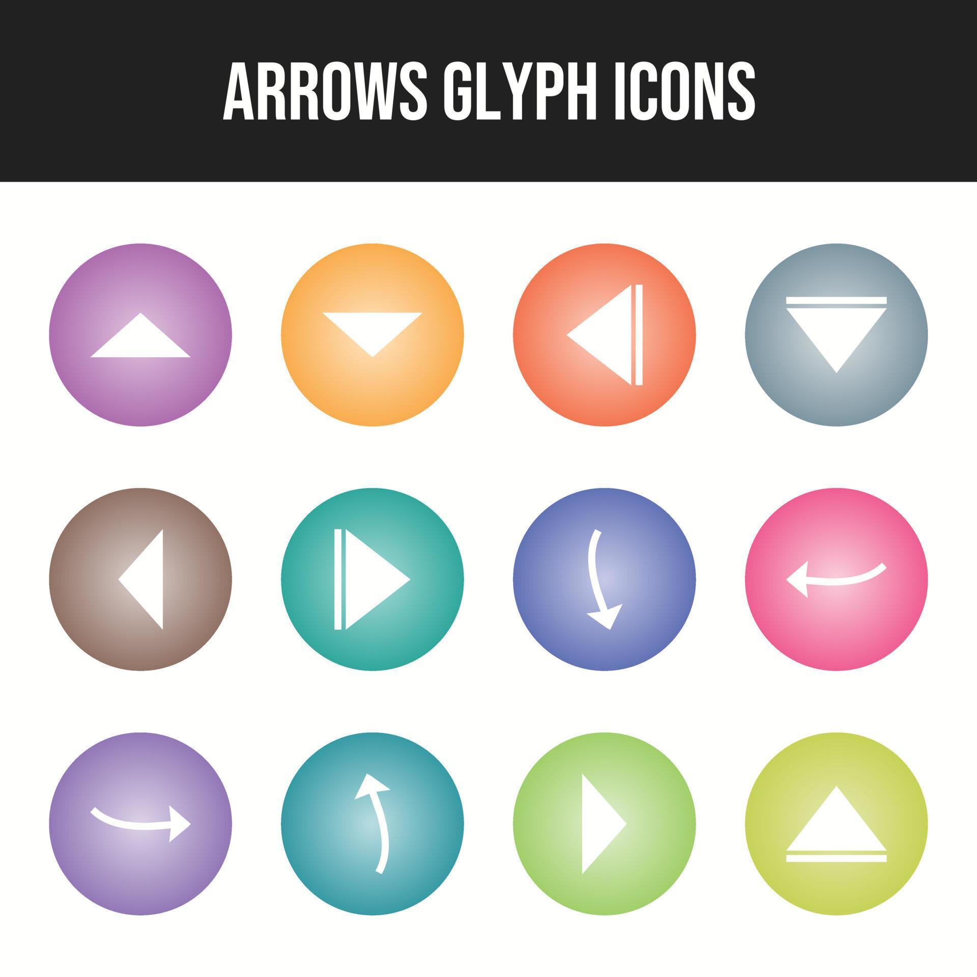 Beautiful Arrows vector icon set Stock Free and Free SVG