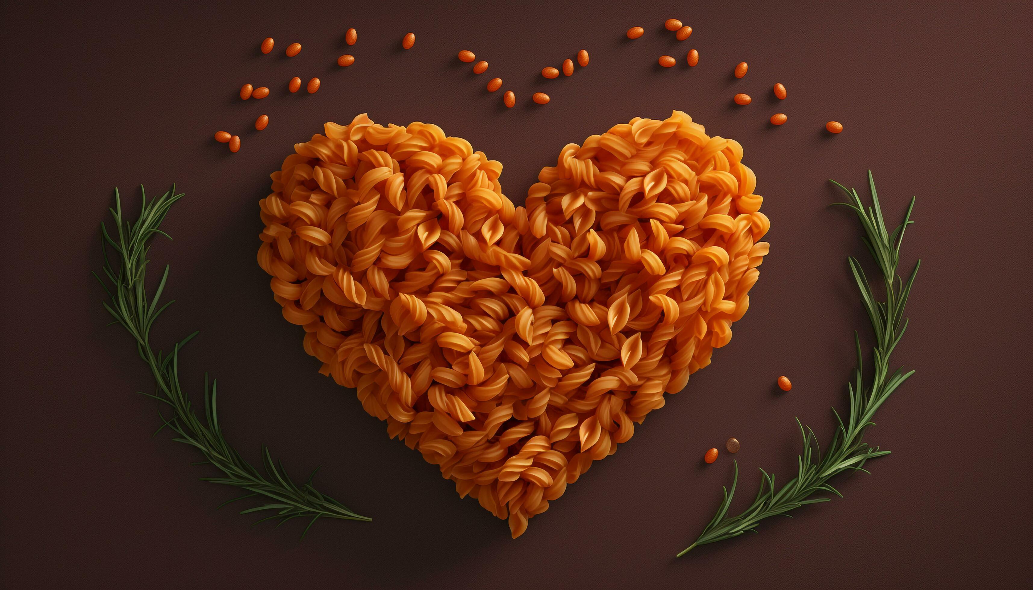 Heart shaped healthy meal symbolizes love for organic vegetarian food generated by AI Stock Free