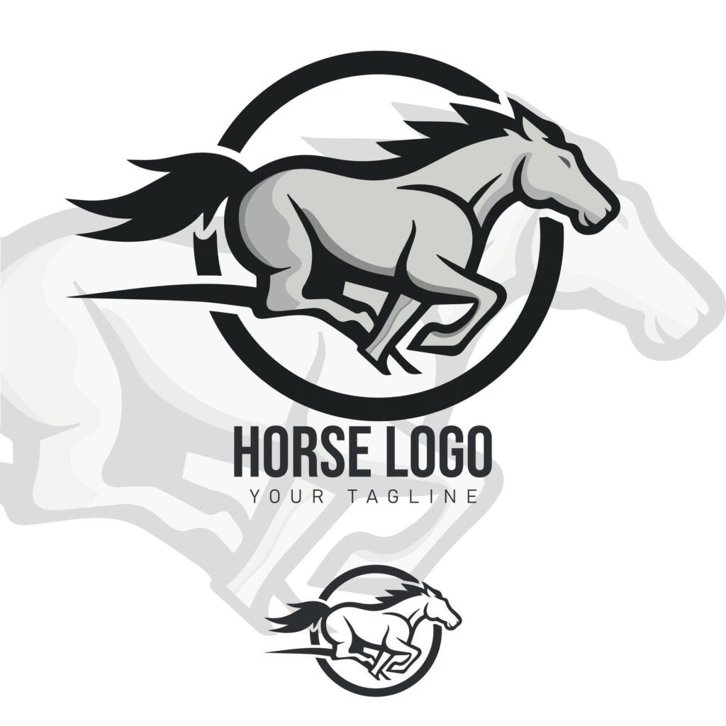 Horse logo icon template illustration Stock Free