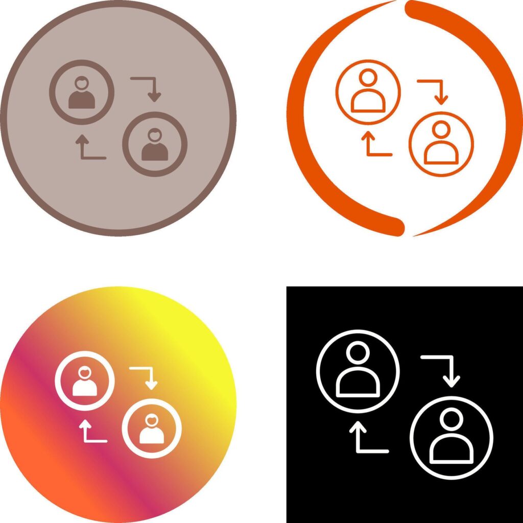 Connected Profiles Icon Design Stock Free