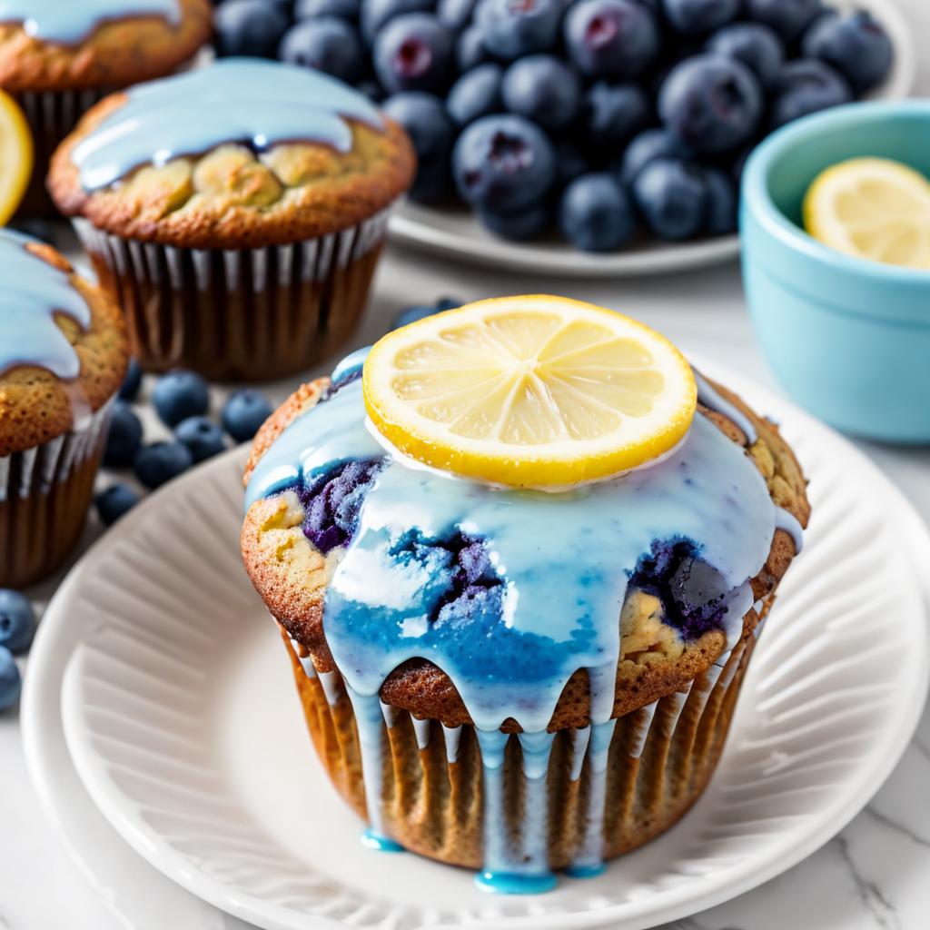 Blue berry lemon muffin by @ai_generated