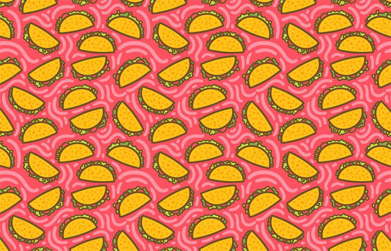 Hand Drawn Seamless Taco Pattern Free Vector and Free SVG