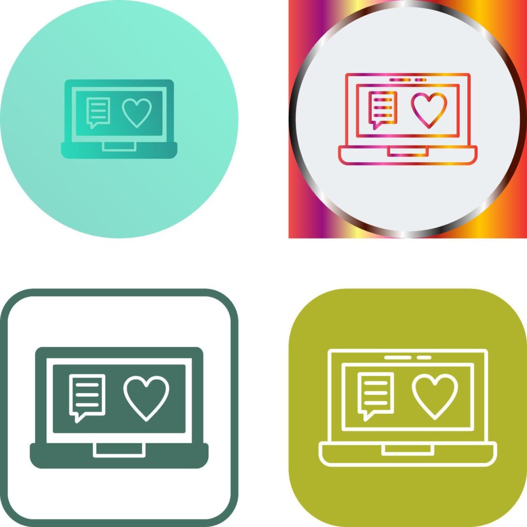 Chat and Laptop Icon Design Stock Free