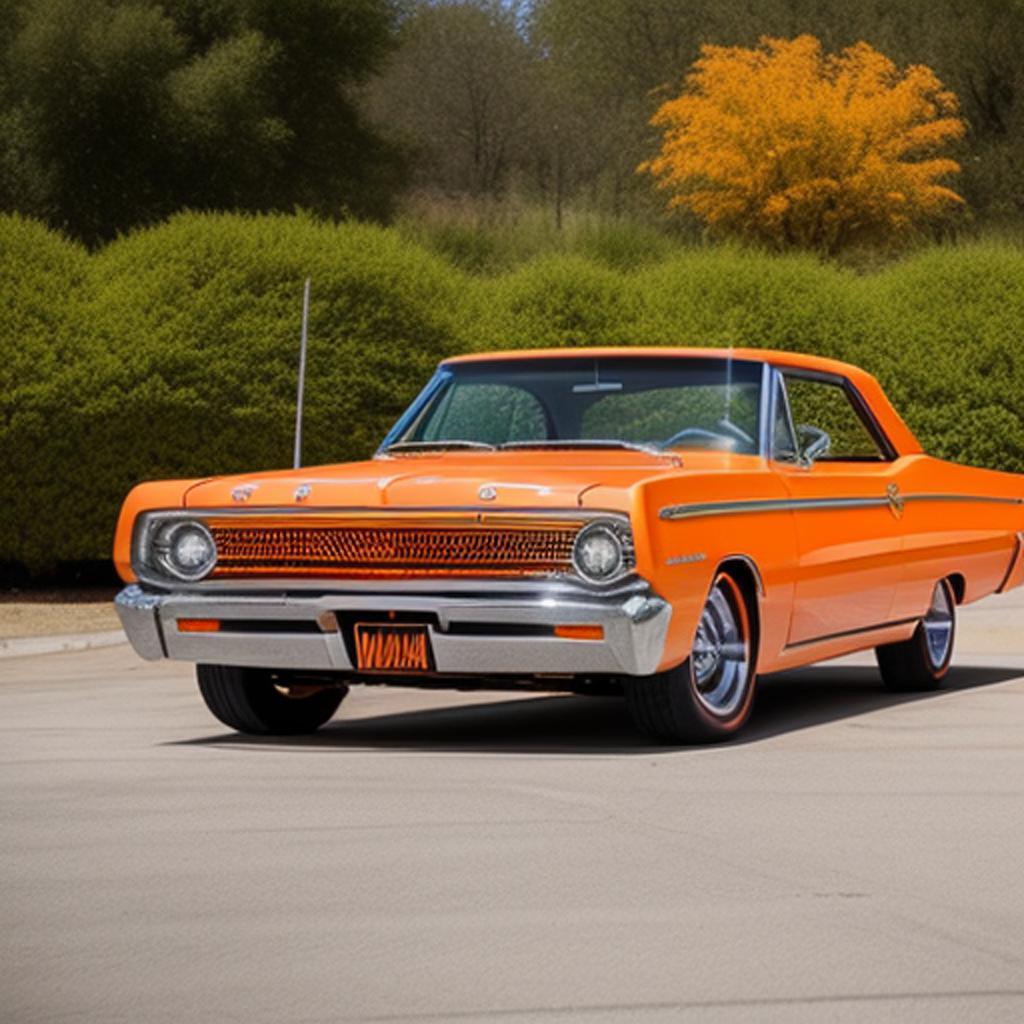 Orange 1965 plymouth fury by @ai_generated