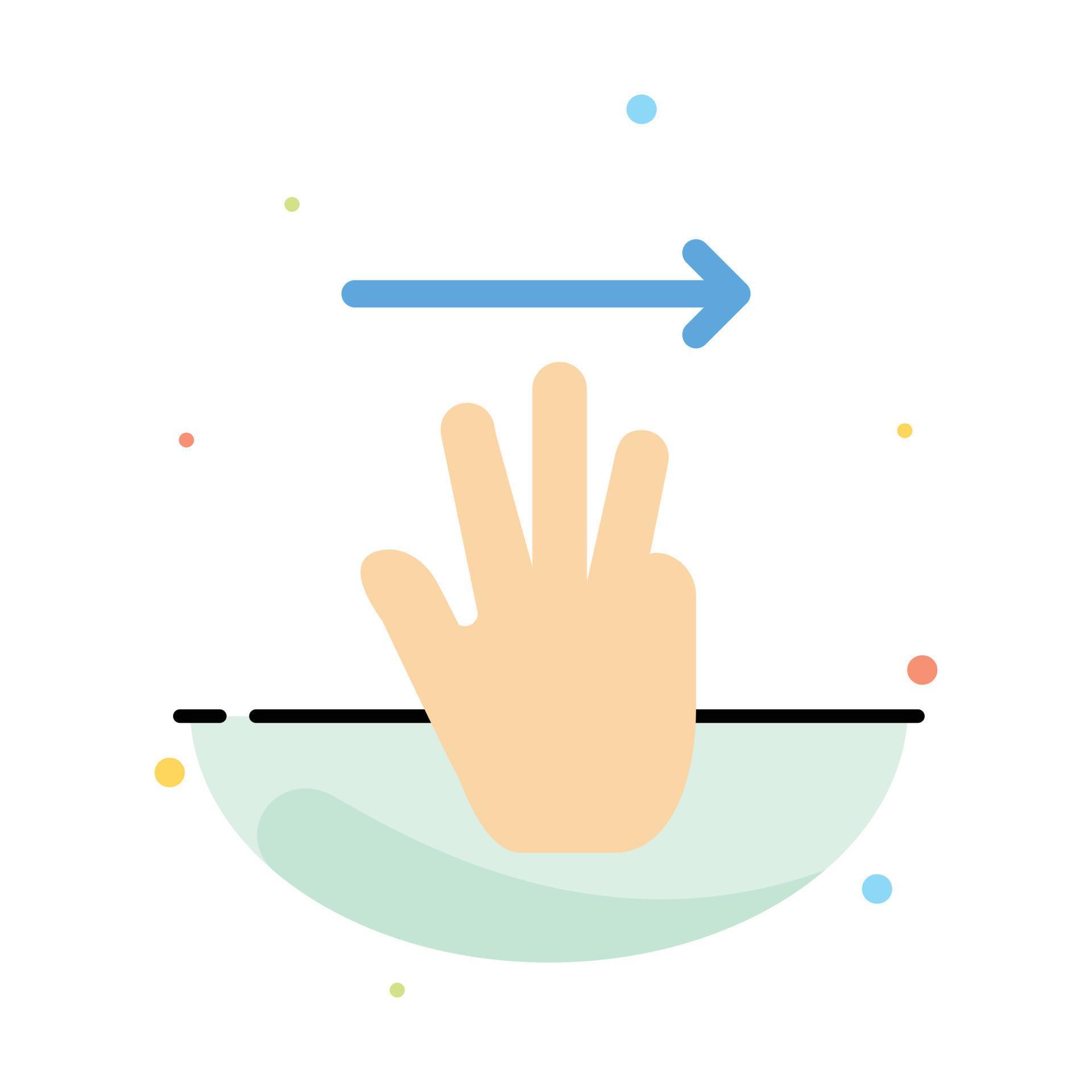 Hand Hand Cursor Up Right Abstract Flat Color Icon Template Stock Free