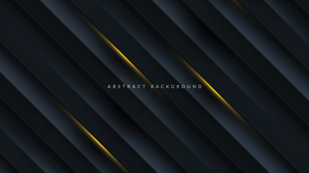 Dark abstract background with golden lines Free Vector