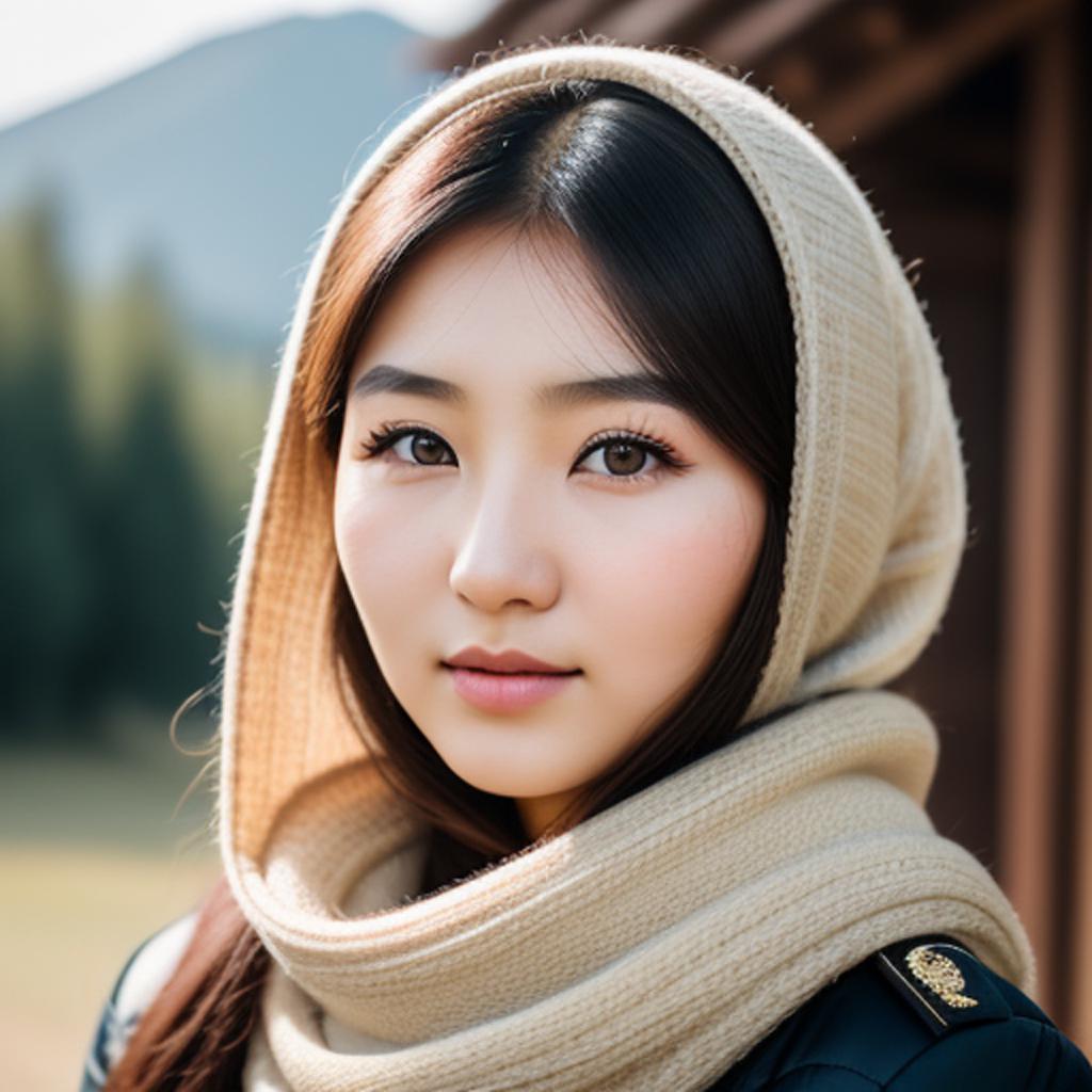 Kyrgyz girl, 22 years by @ai_generated