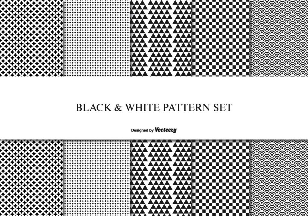 Black and White pattern Set Free Vector and Free SVG