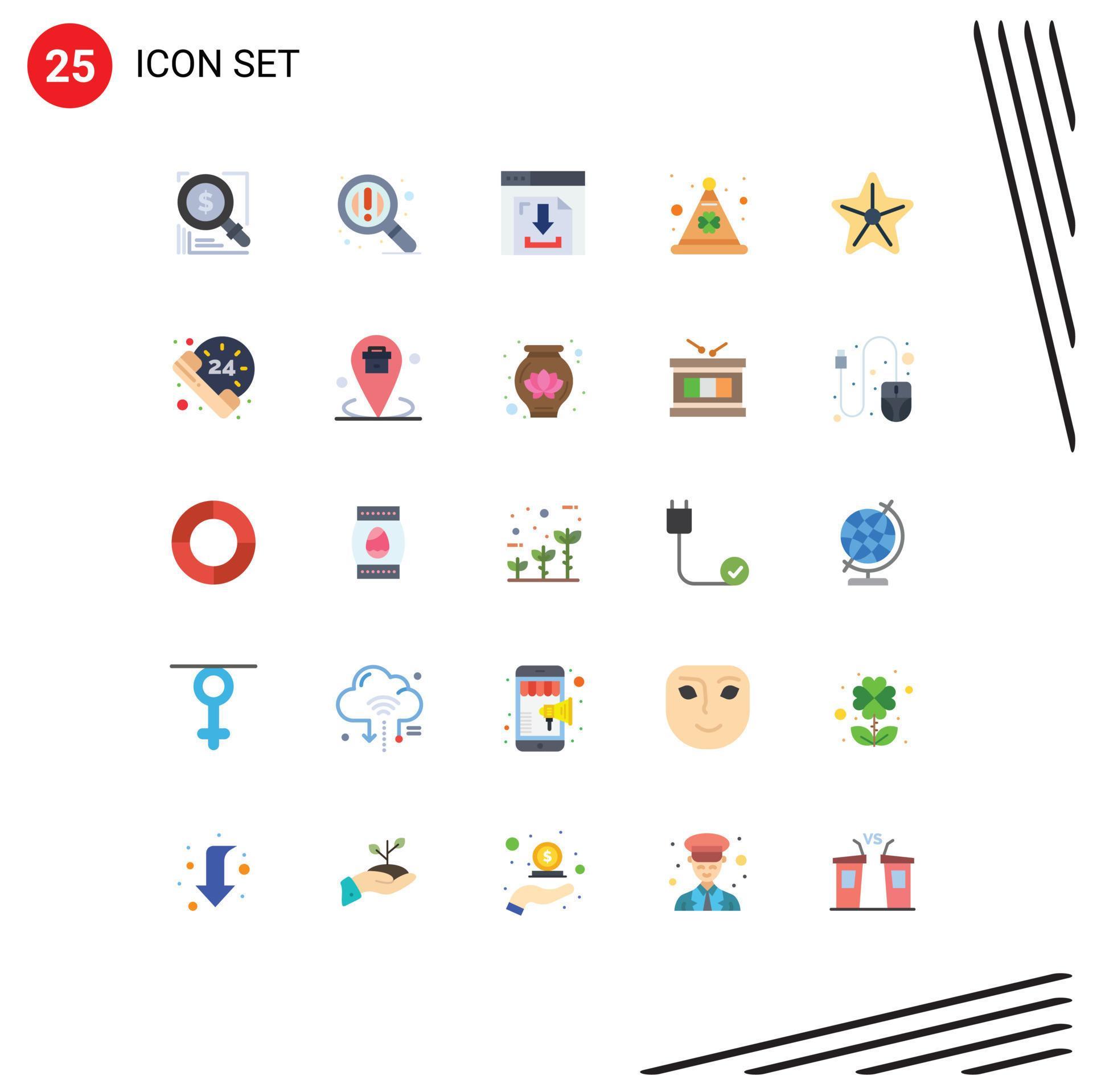 Set of 25 Modern UI Icons Symbols Signs for sea irish arrows festival cap Editable Vector Design Elements Stock Free