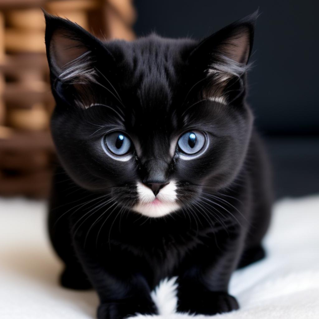 Baby cat black by by @ai_generated