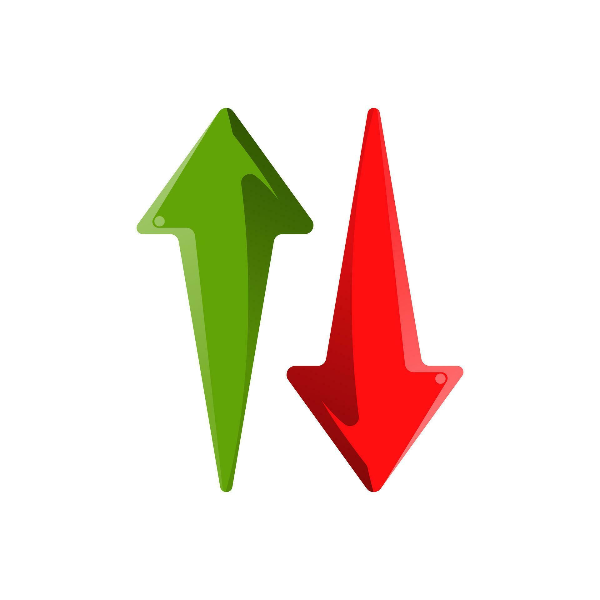 Green Red Arrow Sign Flat Icon Stock Free