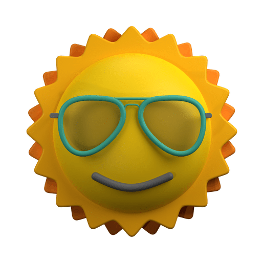 Sun, sunny day, sunlight 3D illustration