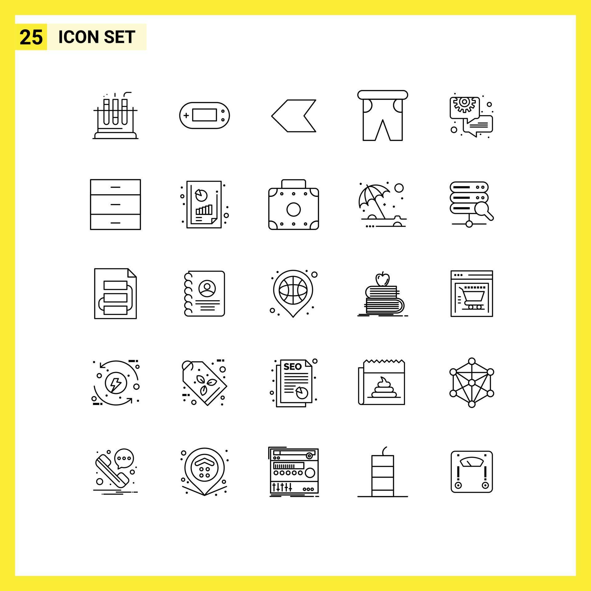 Stock Vector Icon Pack of 25 Line Signs and Symbols for chat traveling arrow swimming holiday Editable Vector Design Elements Stock Free