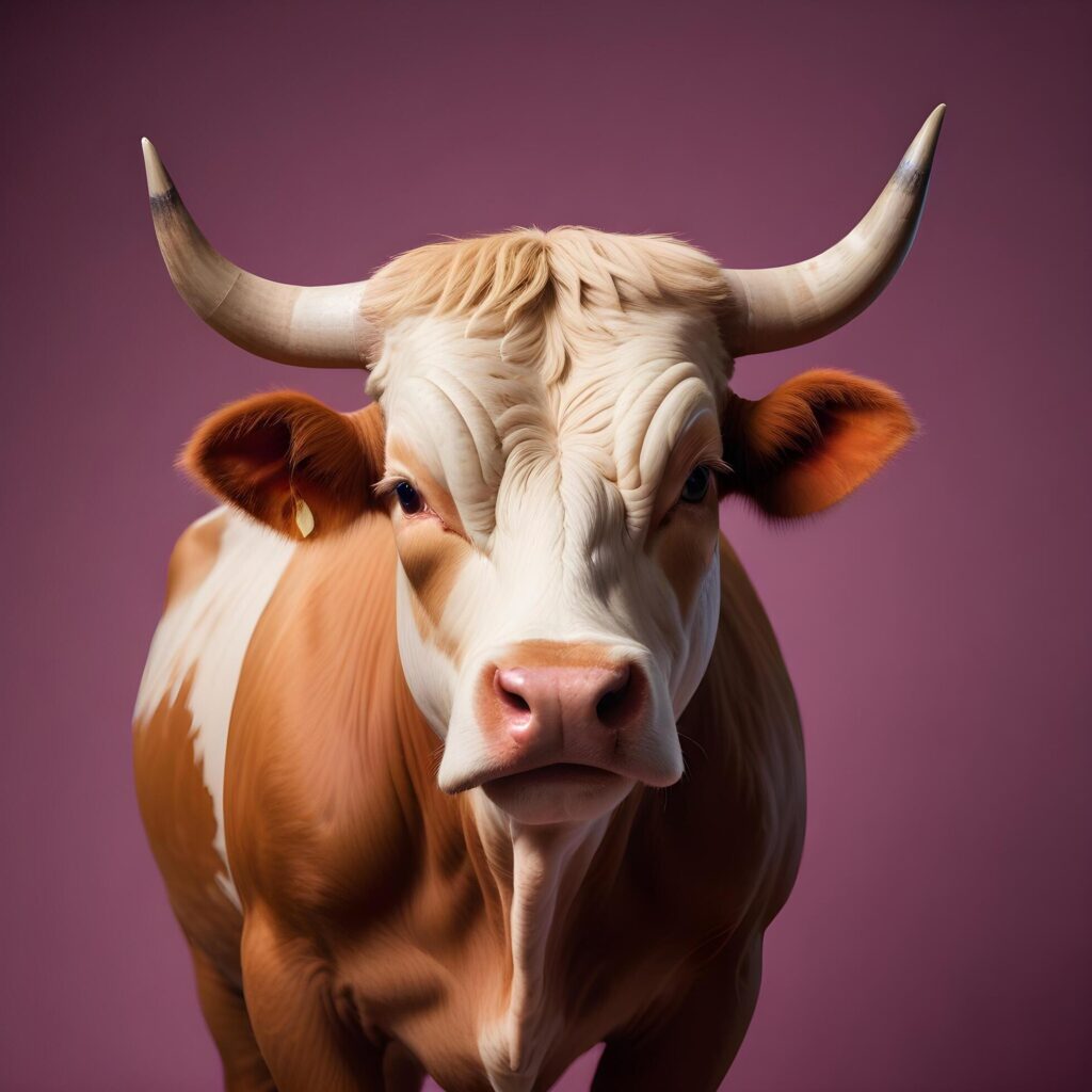 Bull portrait lite background Stock Free