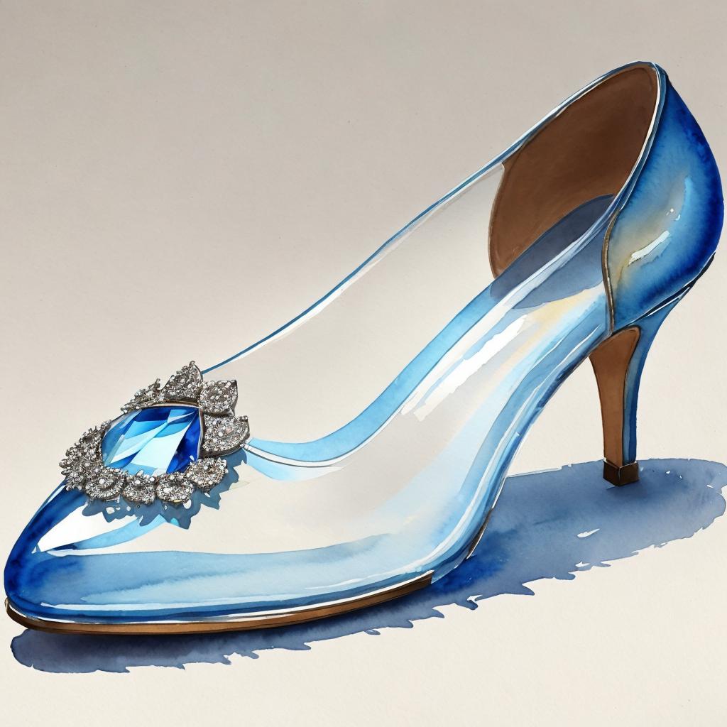 One glass crystal slipper by @ai_generated