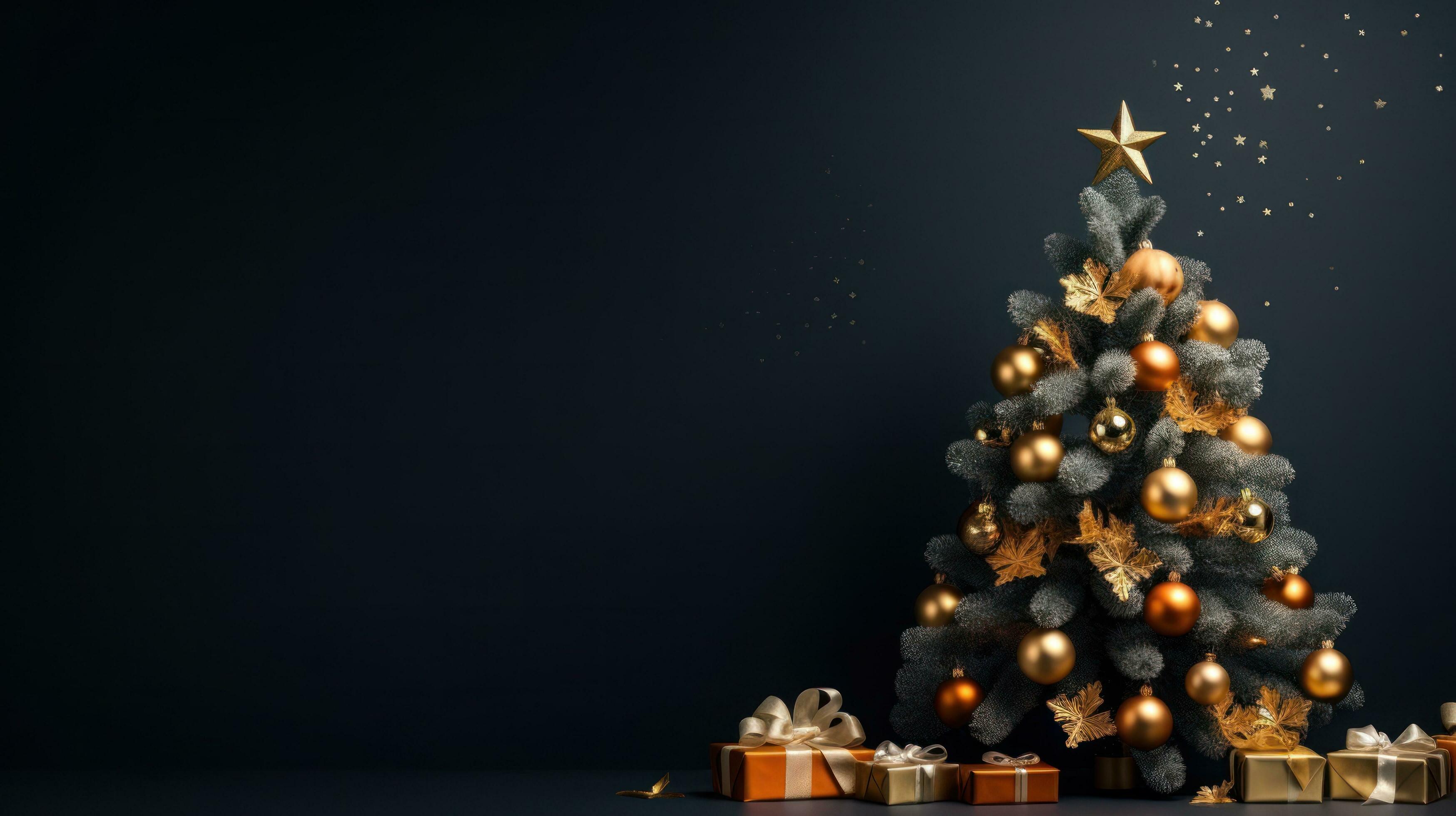 Minimalist background with Christmas tree Stock Free