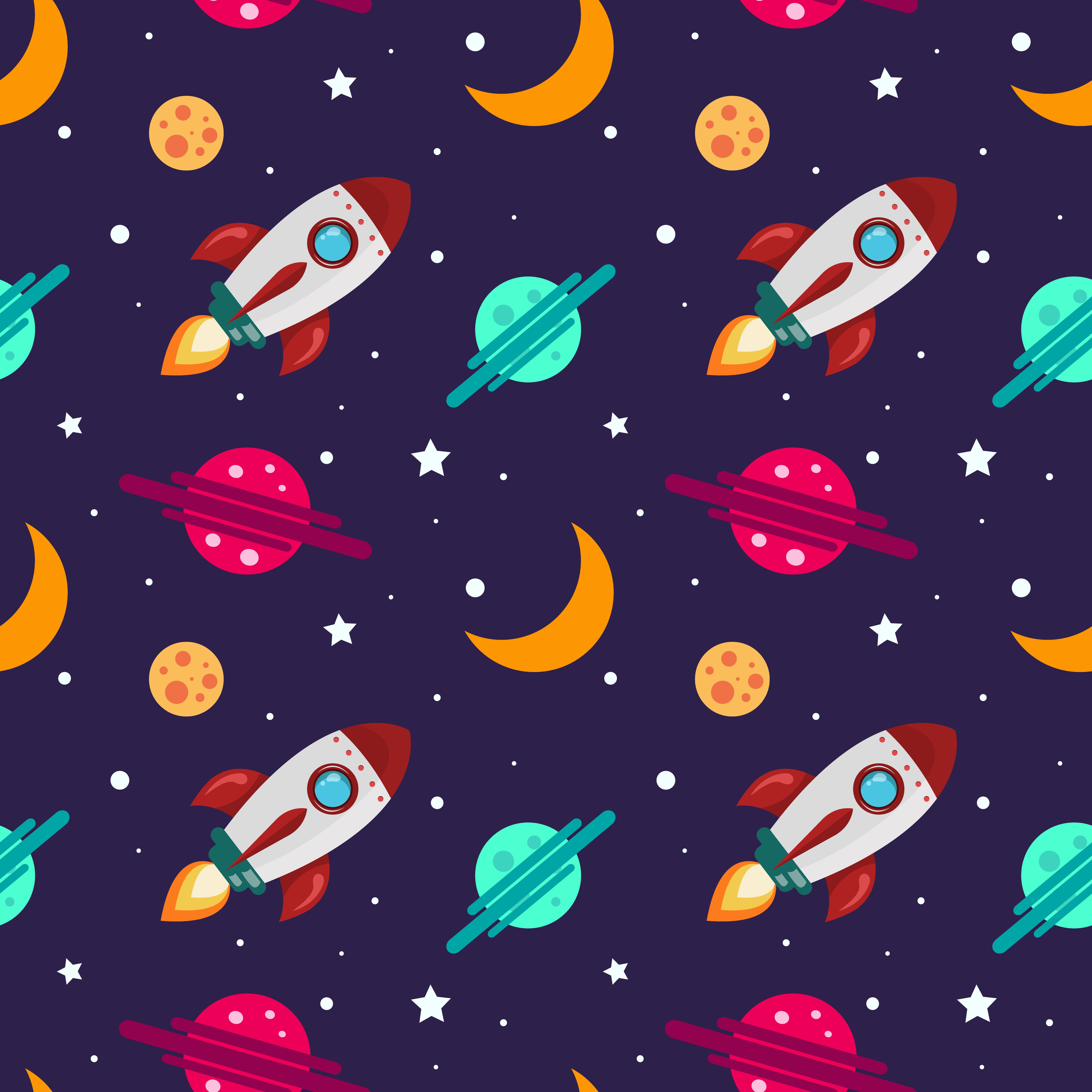 Seamless pattern on the theme of space. Free Vector