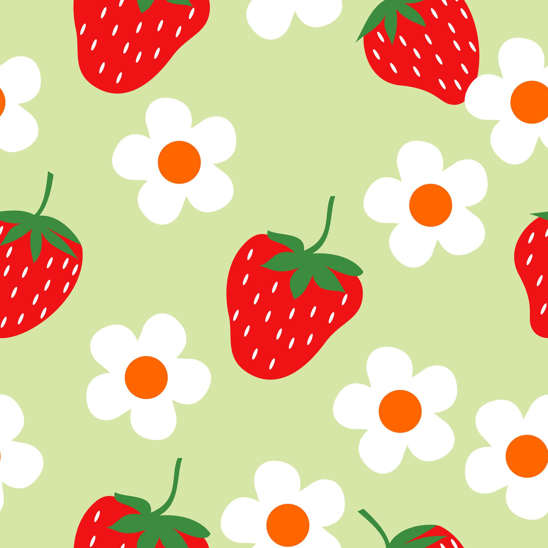 Stawberry Seamless Pattern Free Vector