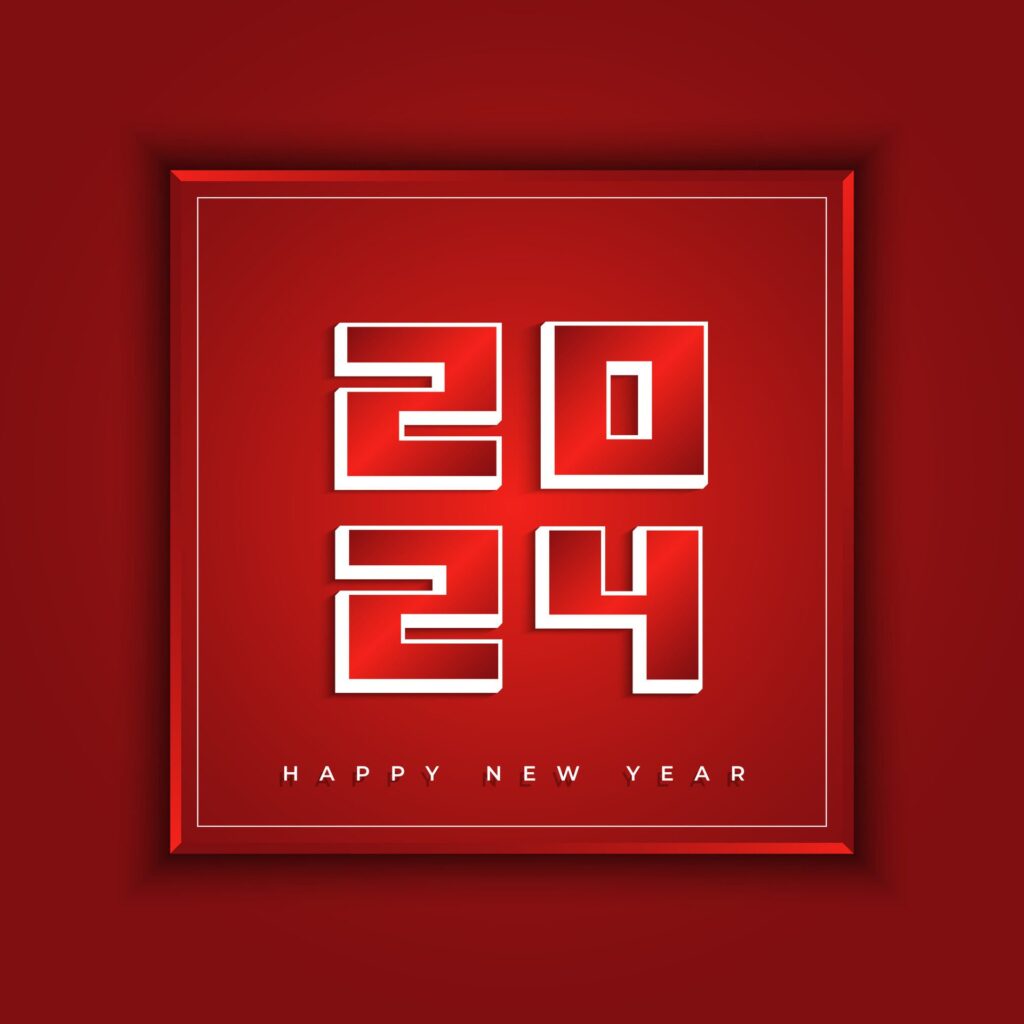 Happy new year red background Free Vector