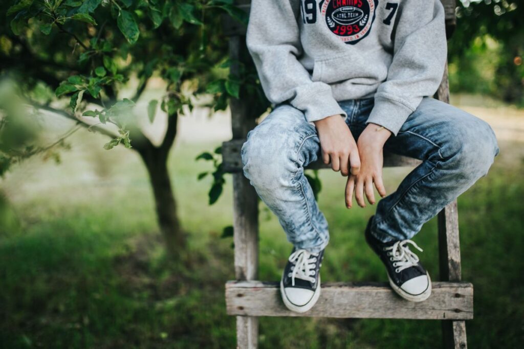 Young boy in the garden Stock Free