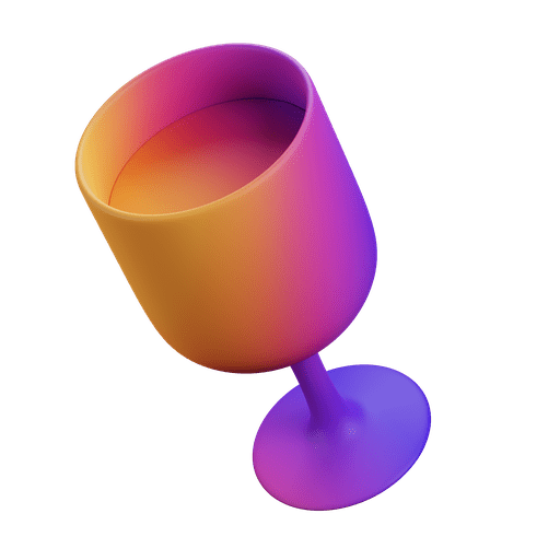 Glass, drink, beverage 3D illustration