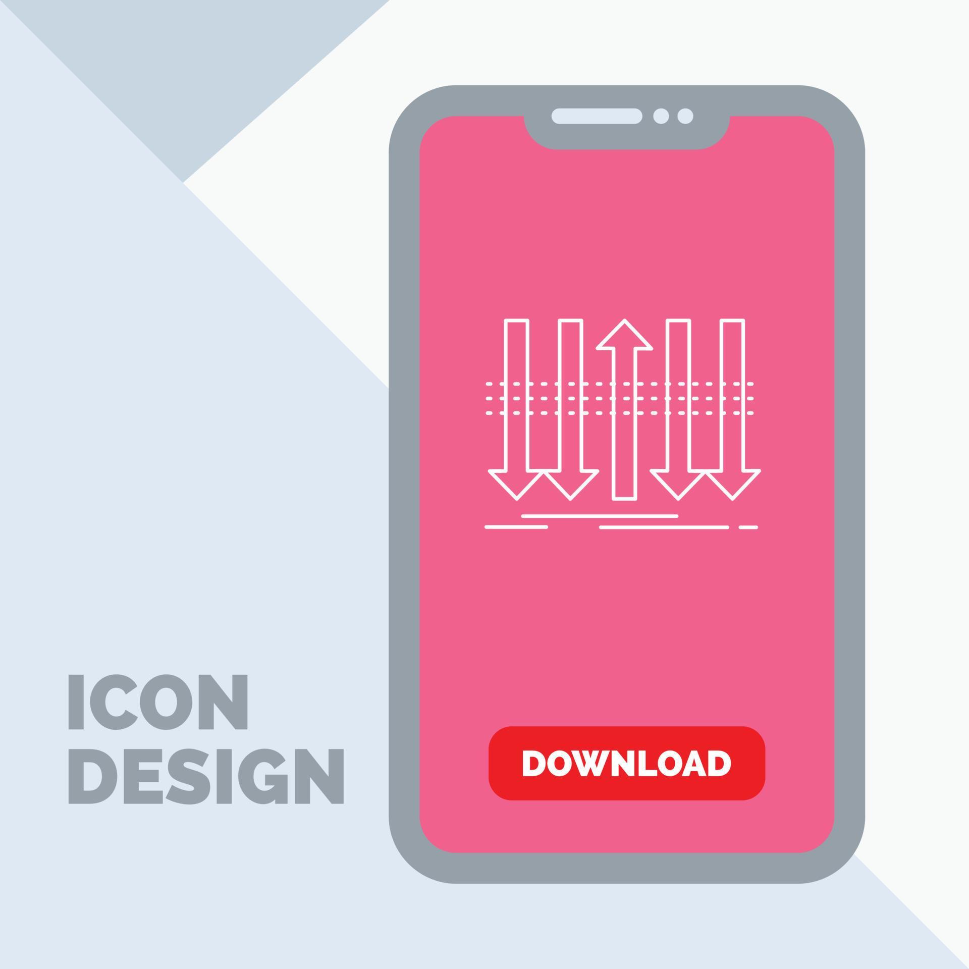 Arrow. business. distinction. forward. individuality Line Icon in Mobile for Download Page Stock Free