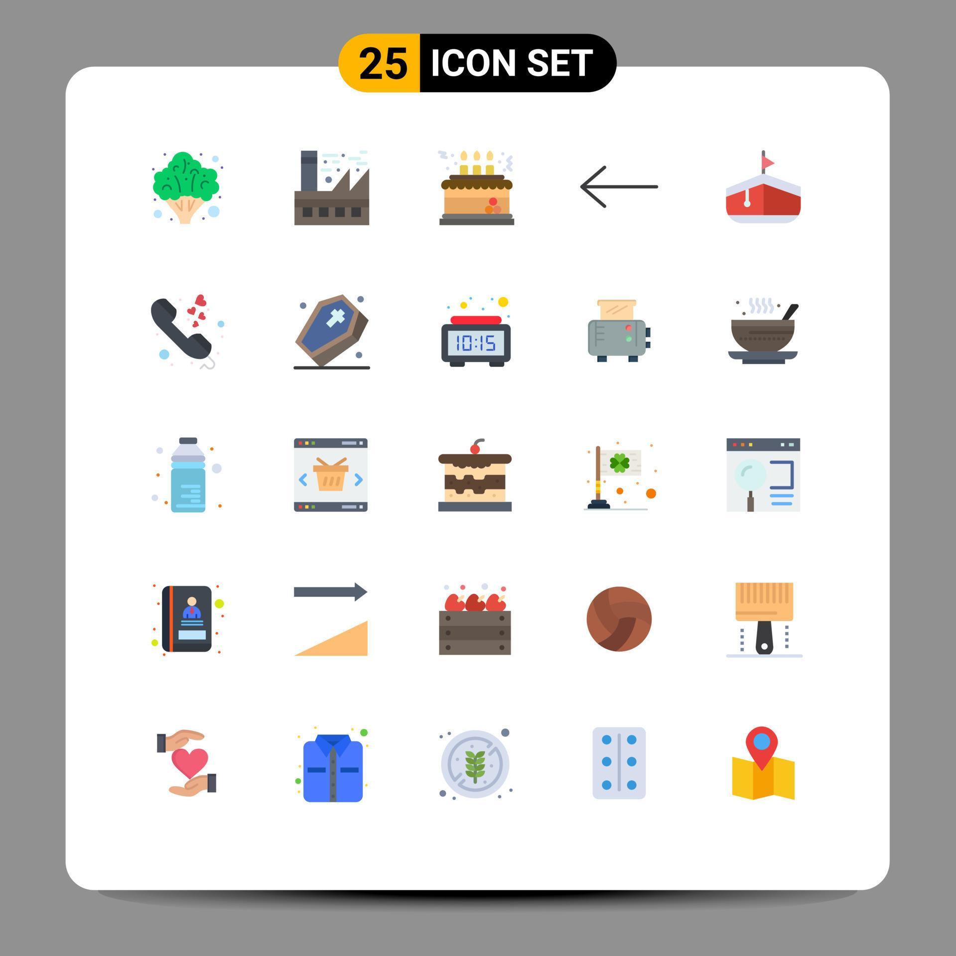 Group of 25 Modern Flat Colors Set for transport left environment arrow decoration Editable Vector Design Elements Stock Free and Free SVG