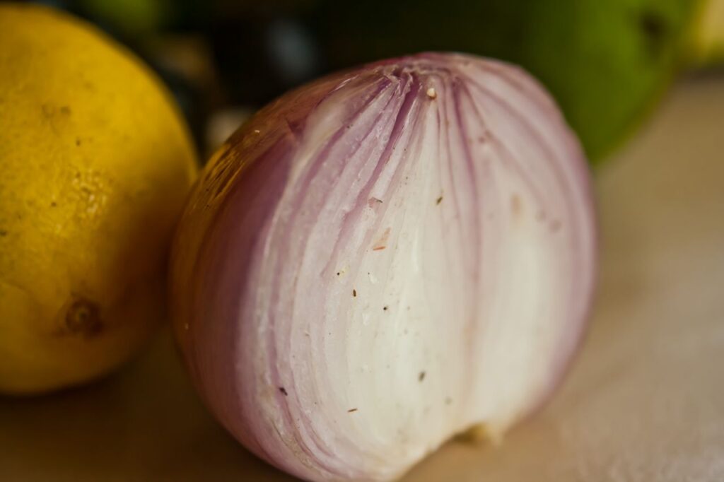 Onion Cut Into Half Stock Free