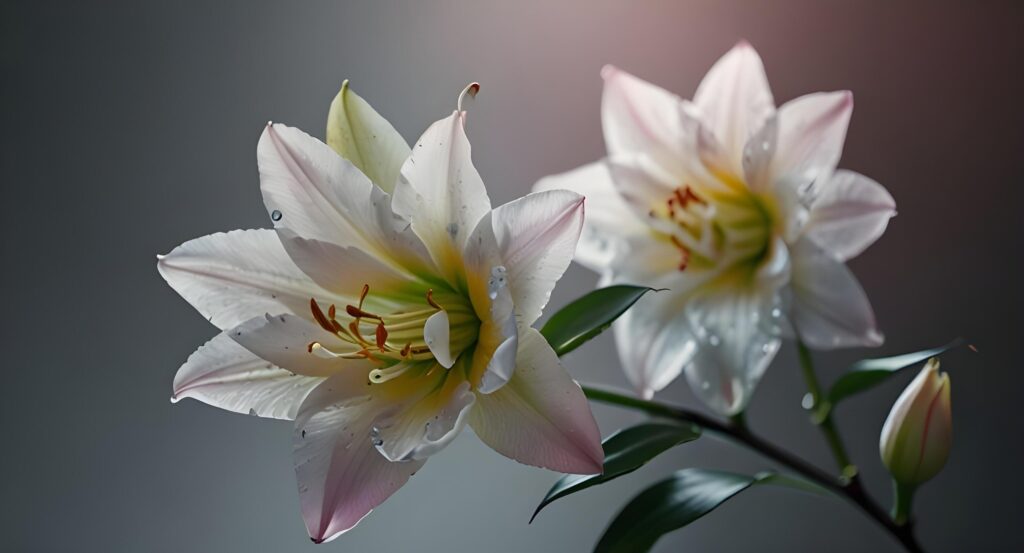 Lily flowers with beautiful blur background Stock Free