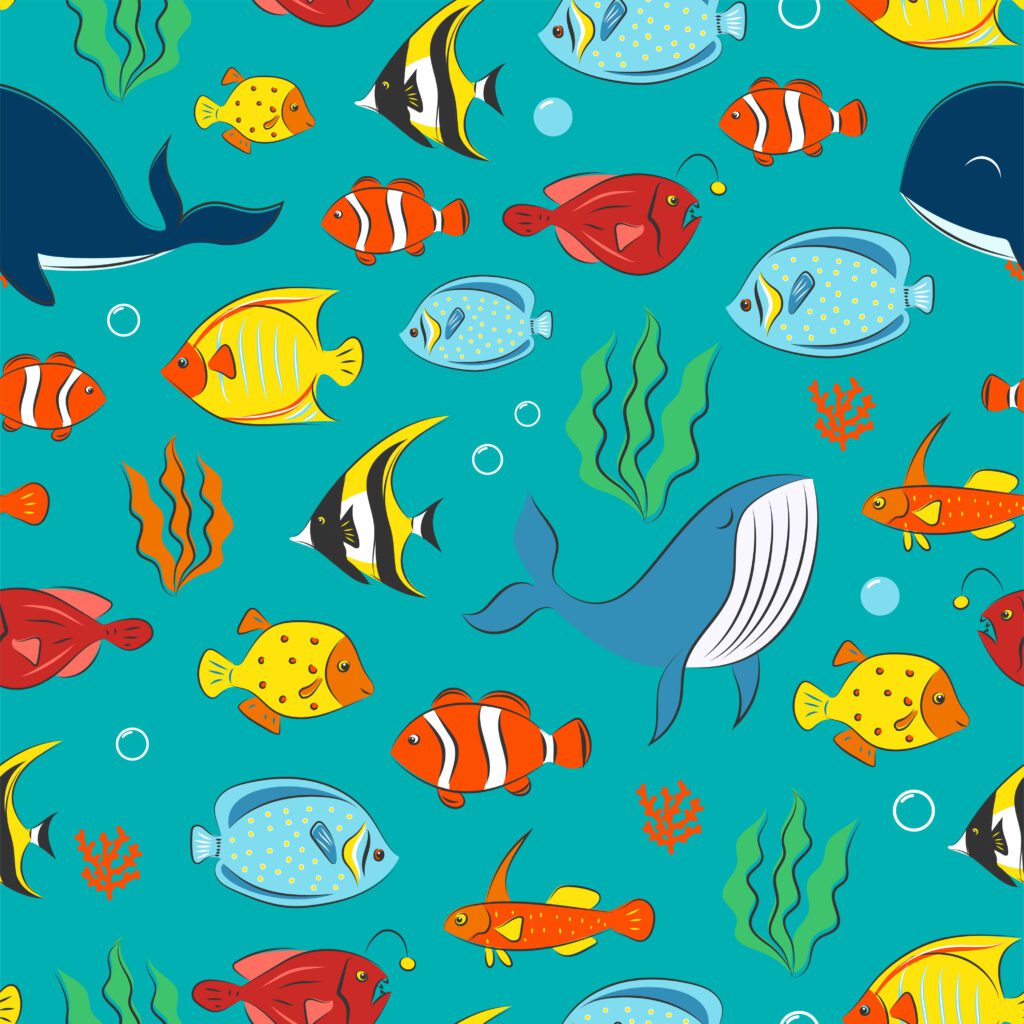 Seamless Pattern with underwater concept Free Vector