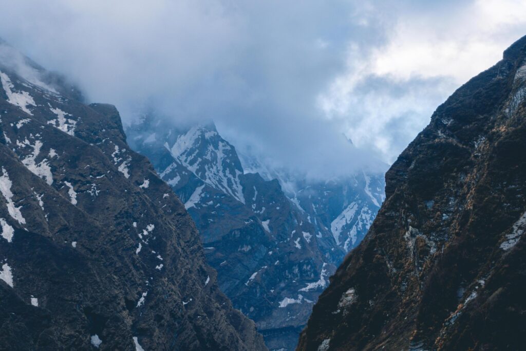 Mountain in Nepal, Annapurna Base Camp, Machapuchare Mountain, Annapurna Trekking, Travel in Nepal Stock Free