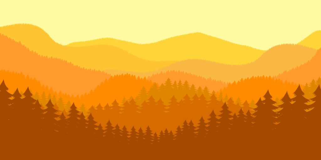 Forest landscape background vector design illustration Free Vector