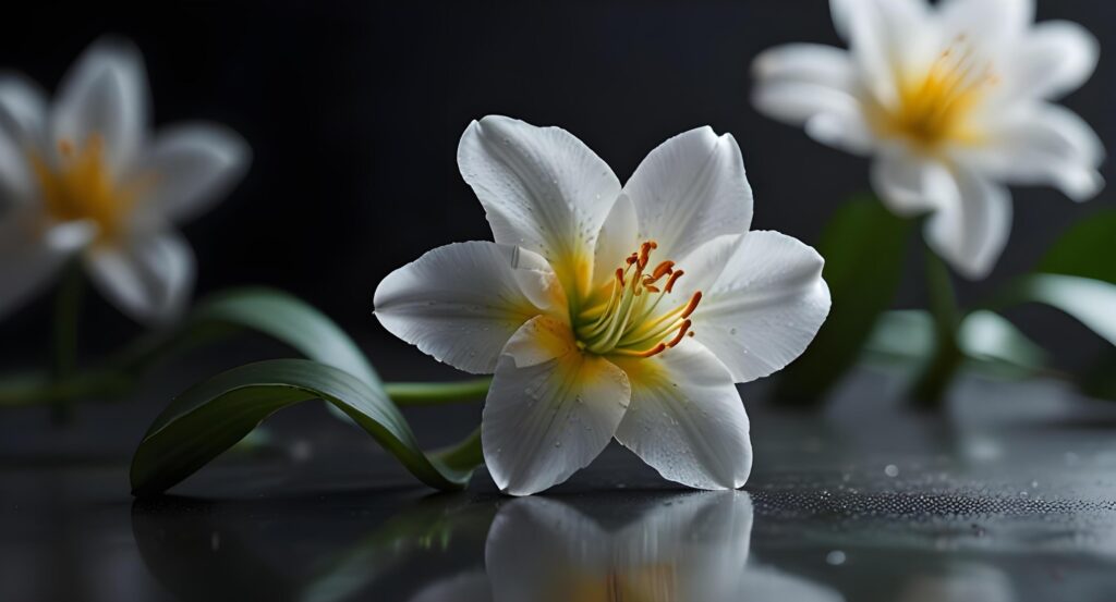 Lily flowers with beautiful blur background Stock Free