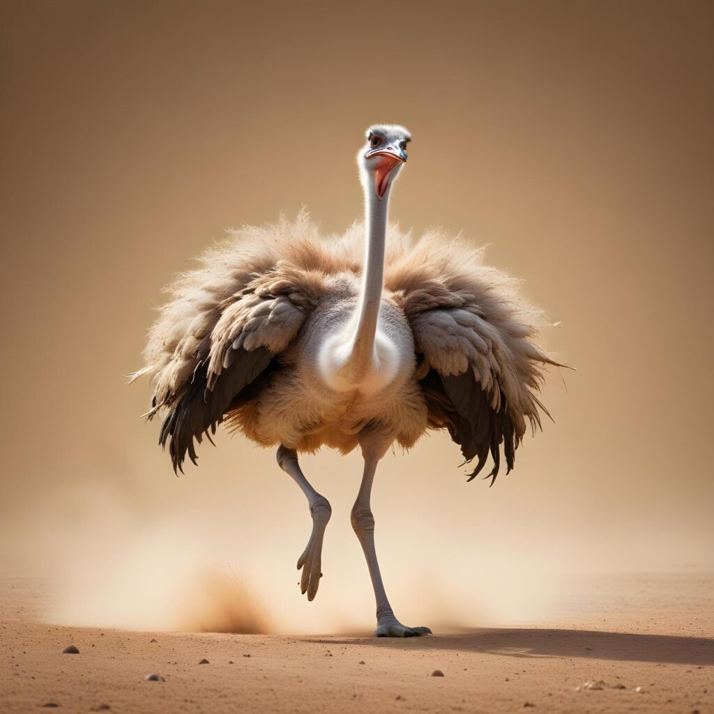 ostrich on plain background Stock Free