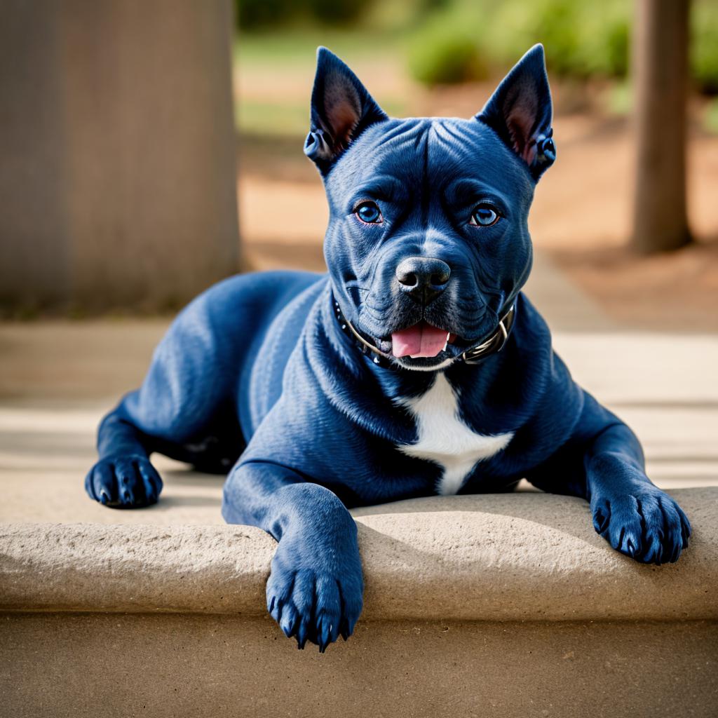 A blue staffordshire bull by @ai_generated