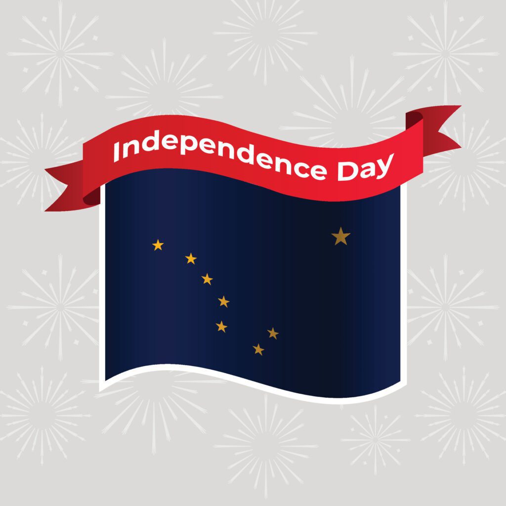 Alaska Wavy Flag Independence Day Banner Background Free Vector