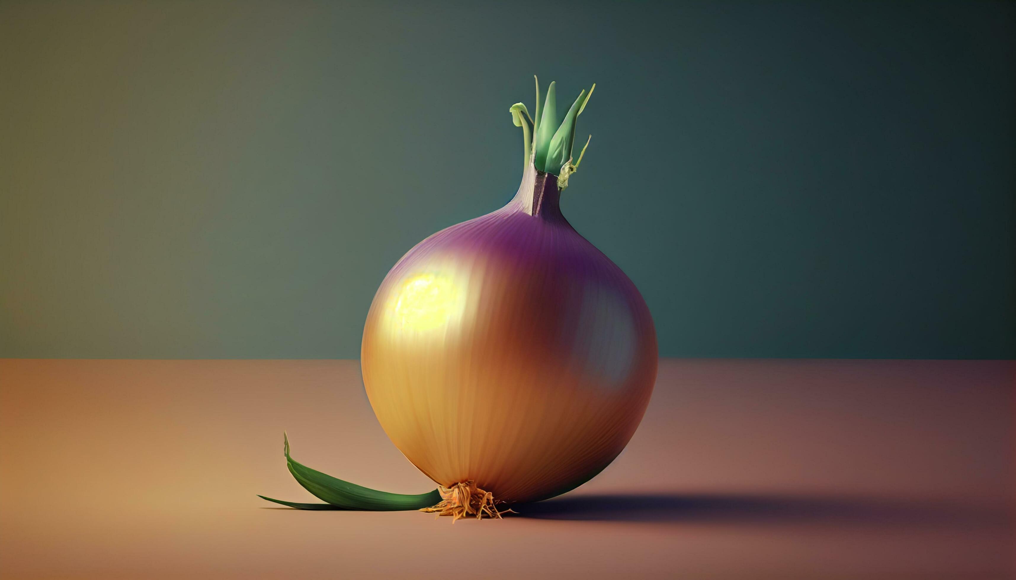 fresh onion vegetable healthy food with shadow ,generative AI Stock Free