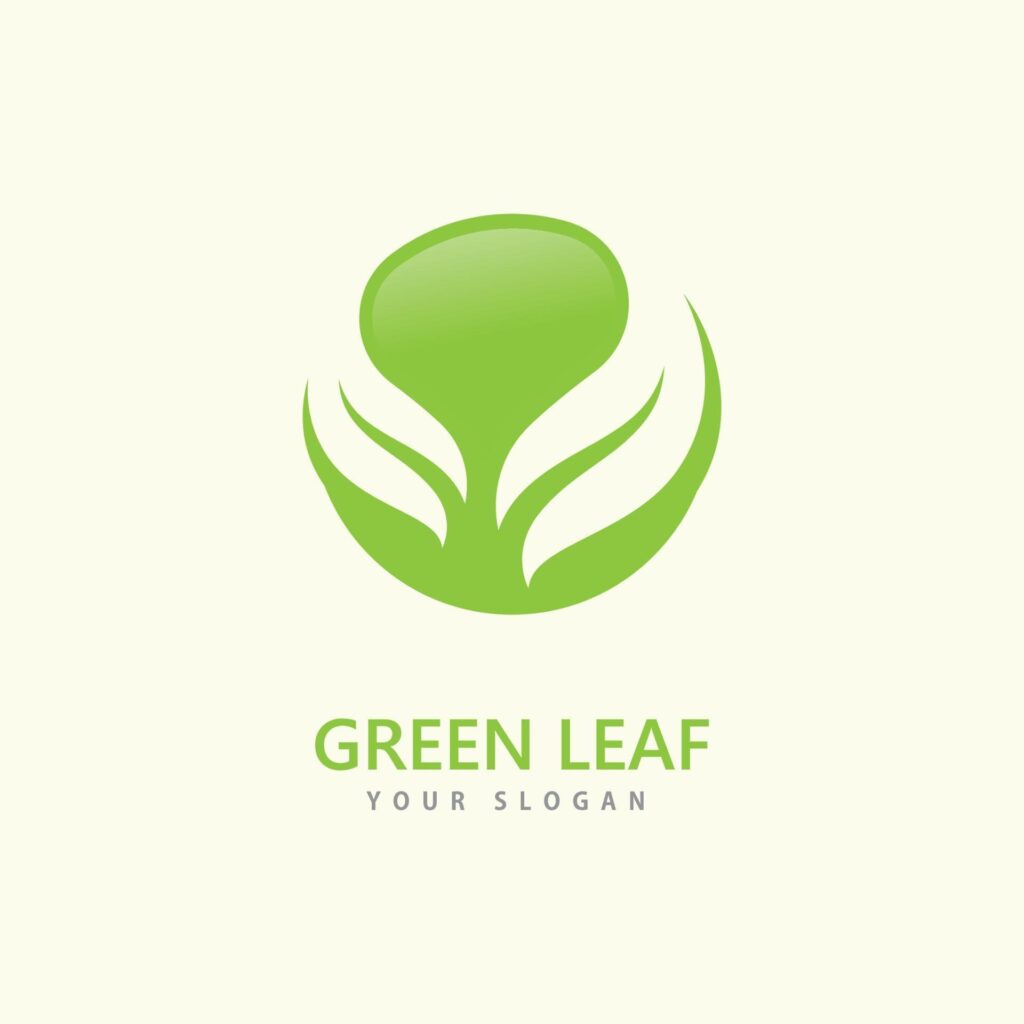 Green leaf logo icon vector template Stock Free