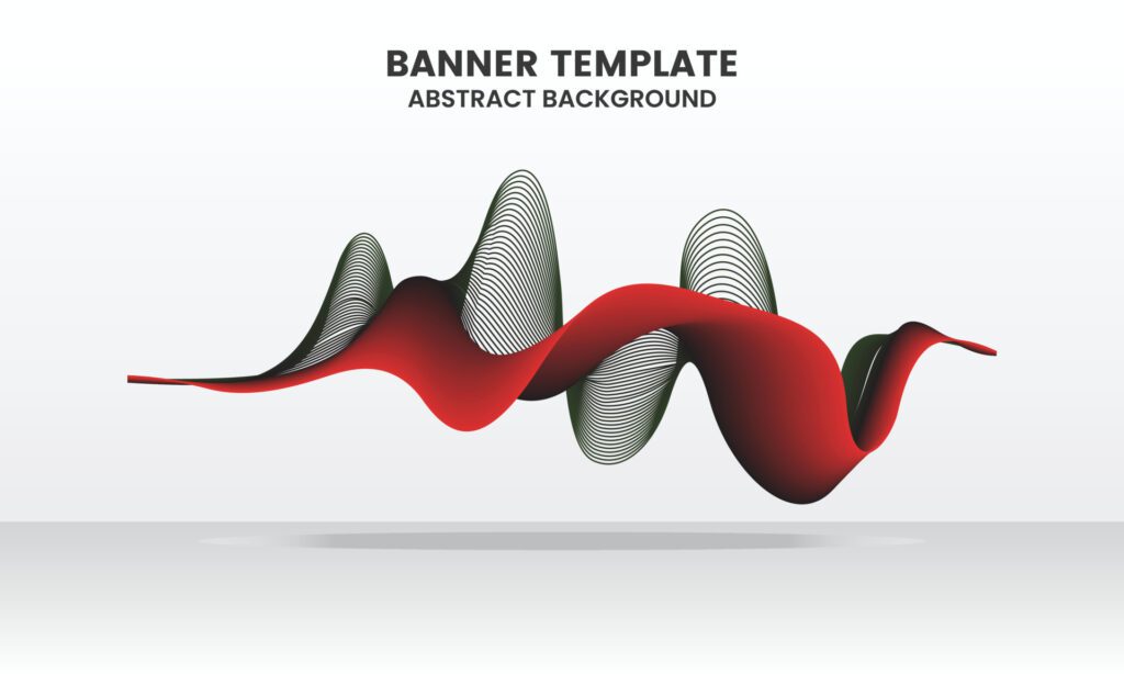 Abstract wave red and black illustration template Free Vector