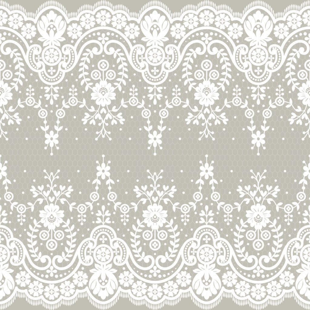 Lace seamless pattern with flowers Free Vector